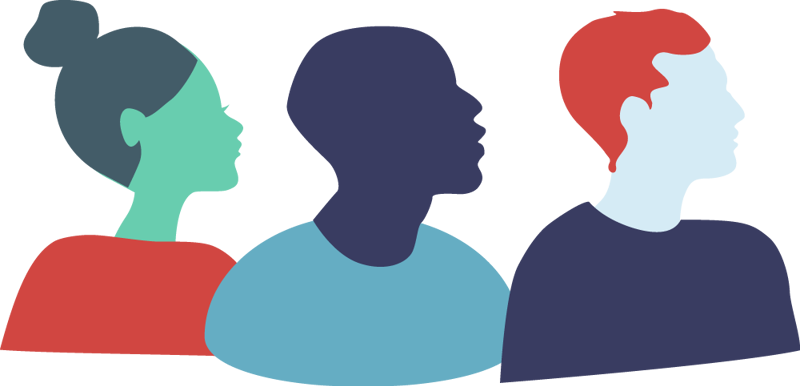 Illustrasjon av mann og kvinne