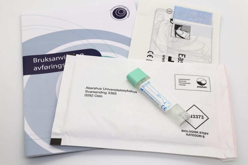 Fotografi av prøvesett man får tilsendt i Tarmscreeningprogrammet