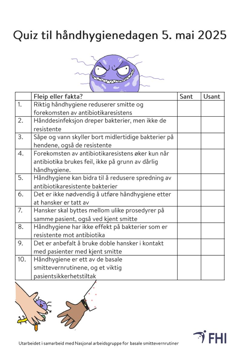 quiz til håndhygienedagen