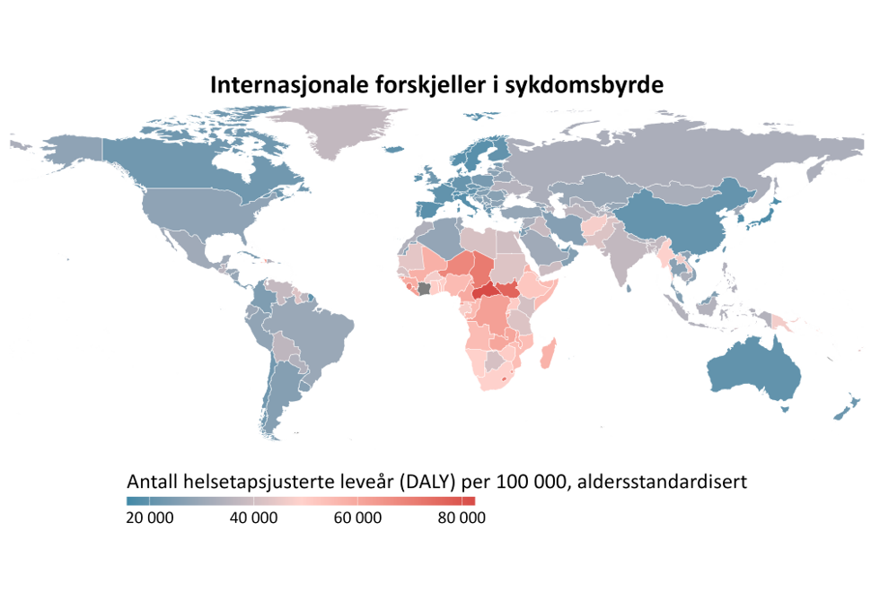 Figur over Antall helsetapsjusterte leveår