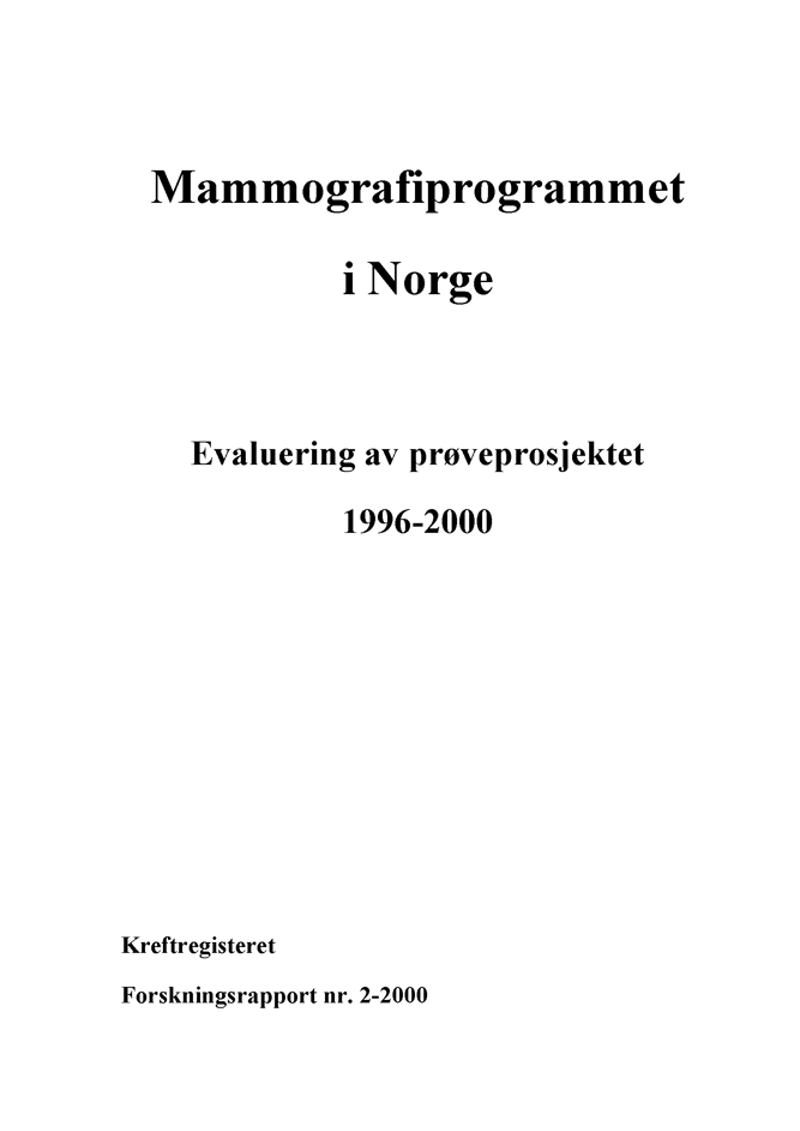 forside mammografiprogrammet i norge
