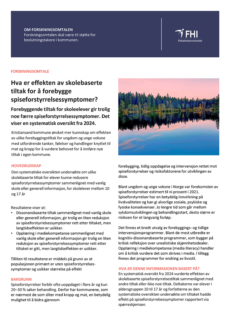 Forskningsomtalens forside. Bilde