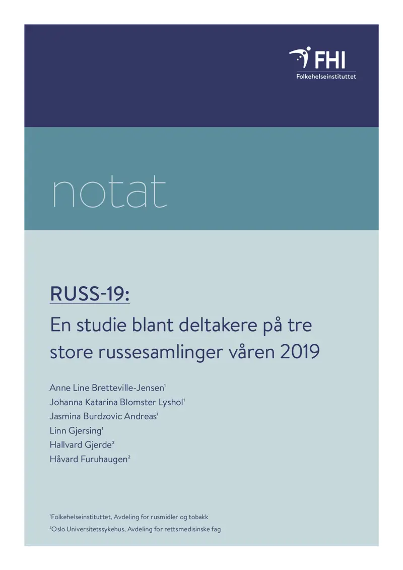 Forside rapport Russ-19