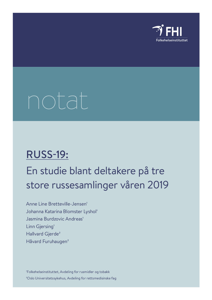 Forside rapport Russ-19