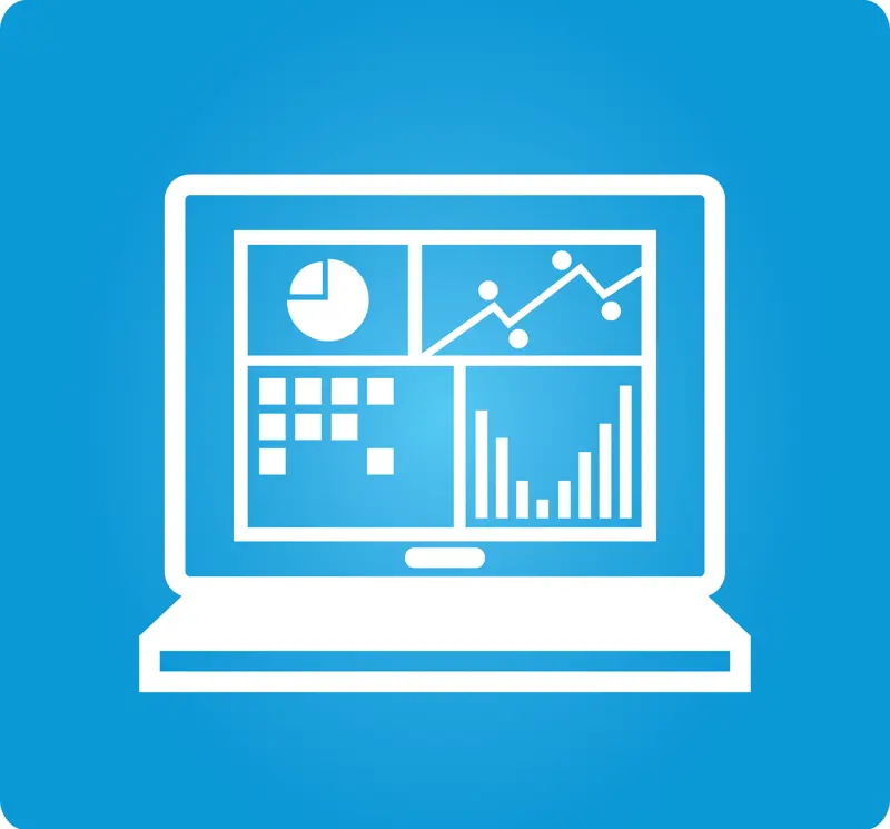 Illustrasjon av PC skjerm med data