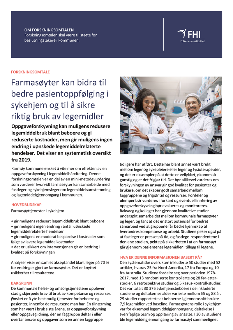 Førsteside pdf av omtalen. Bilde