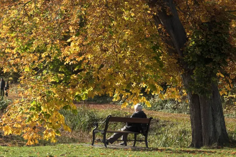 en eldre mann som sitter ved vannet