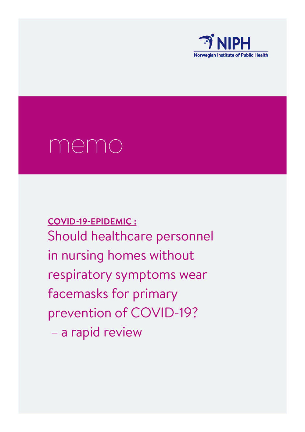 Forside omslag notat covid-19 face mask nursing homes _ENG.jpg