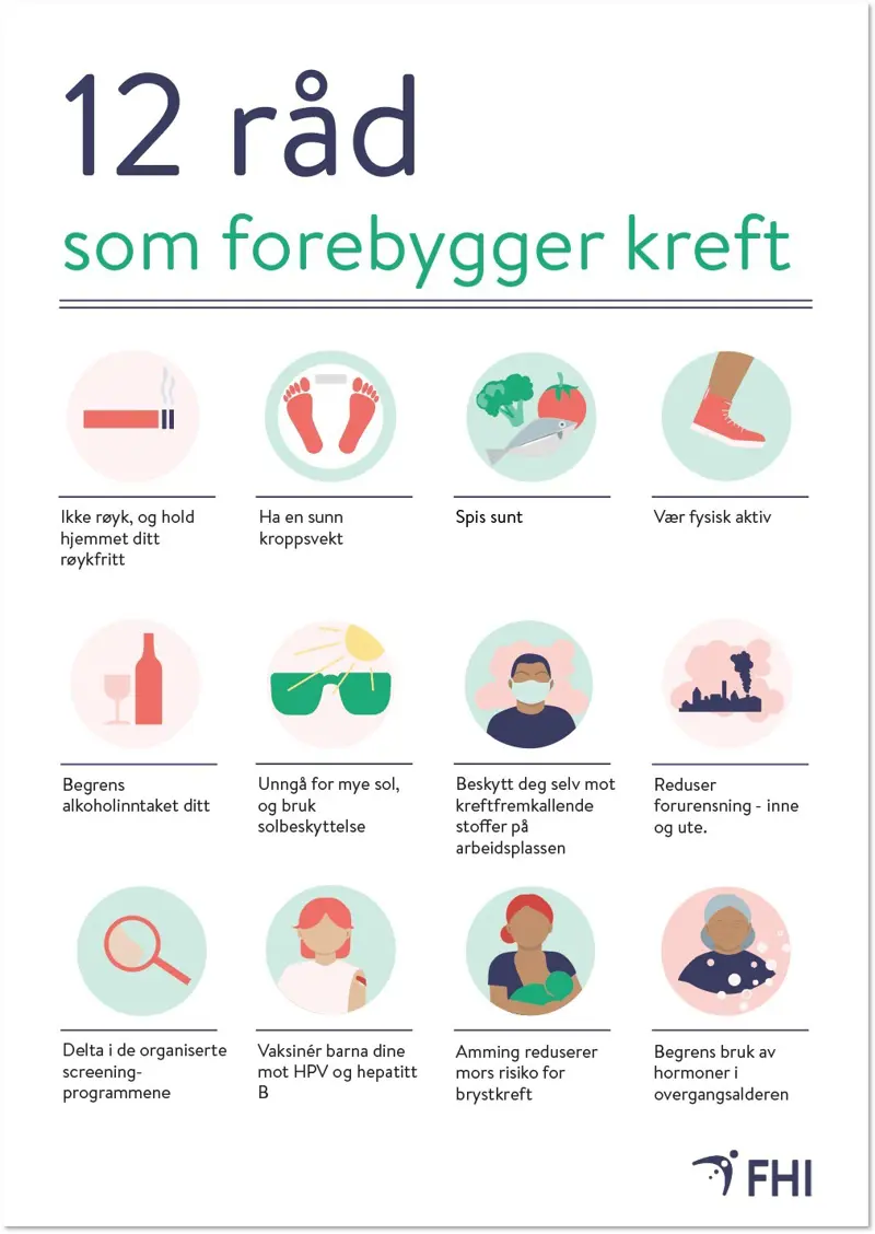 12 råd som forebygger kreft