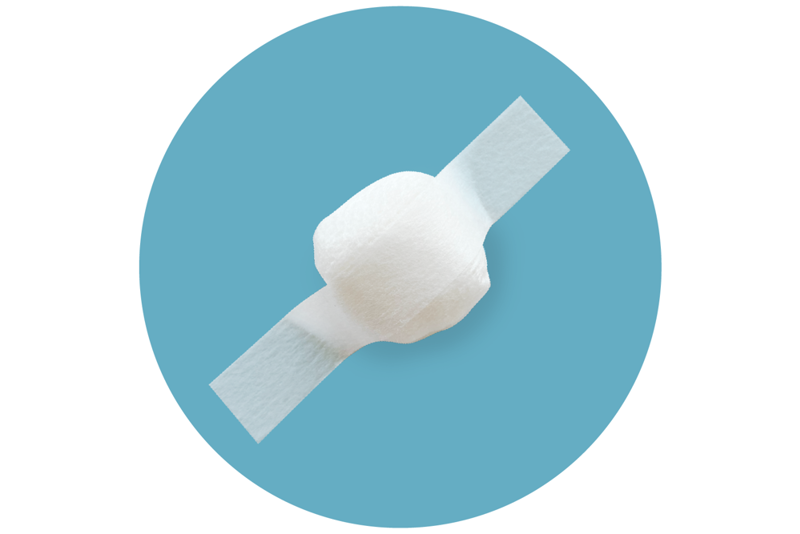 illustrasjon av plasterlapp med lys blå bakgrunn