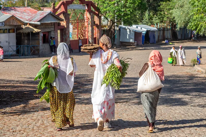 Three women walking