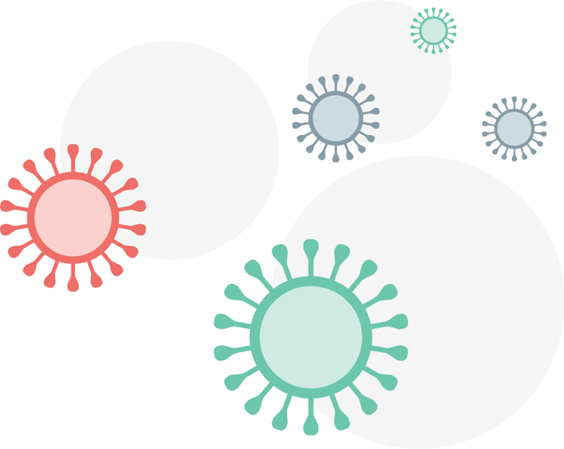 Illustrasjon over ulike virus