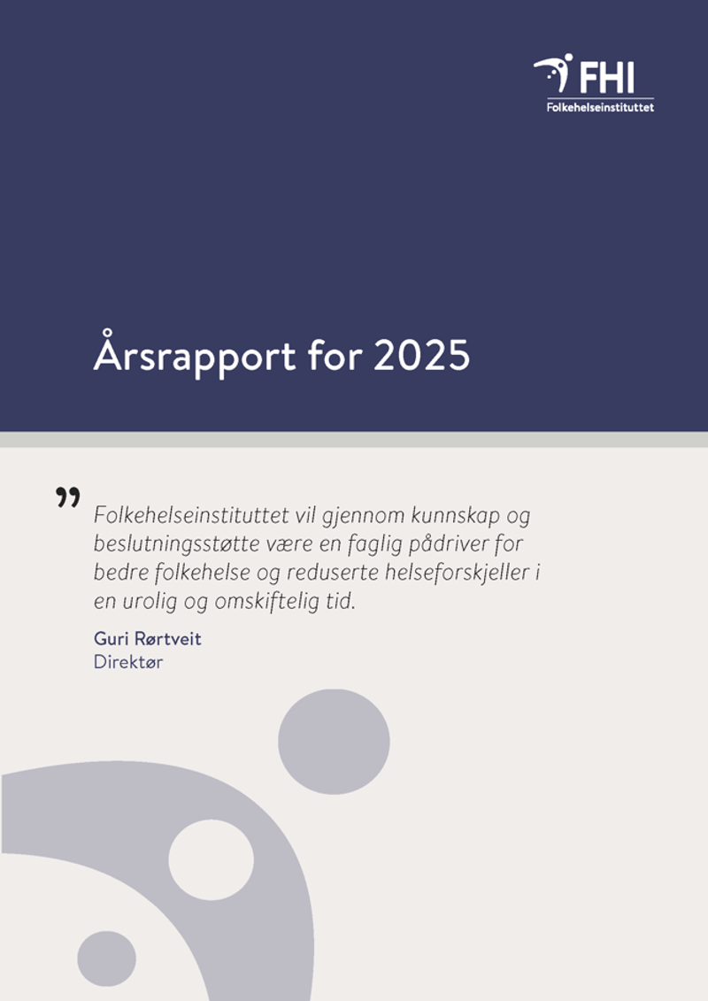 Skjermdump av forsiden til FHIs årsrapport 2025
