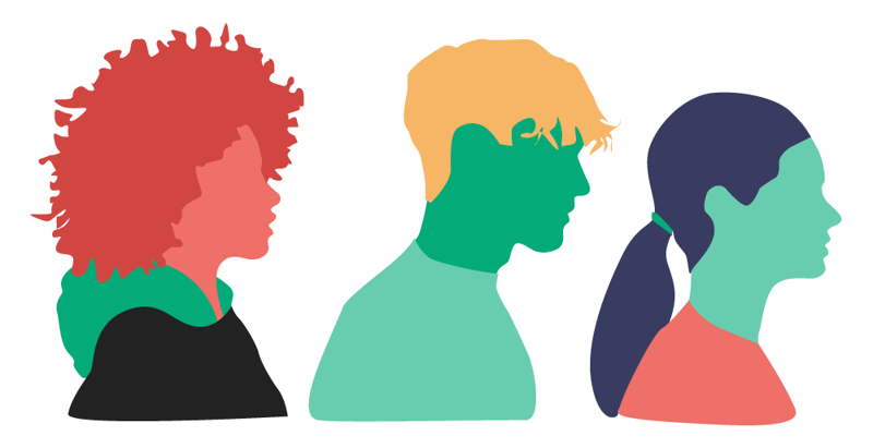 Illustrasjon av omriss av ungdom