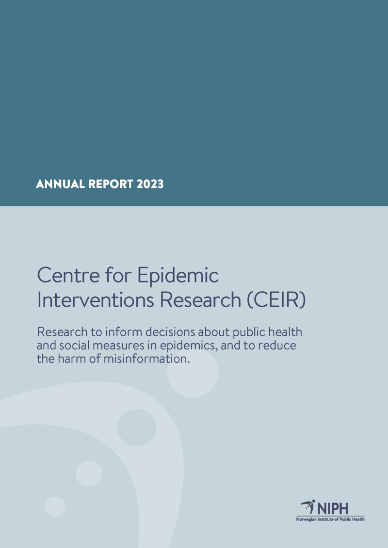 Skjermdump av forsiden på rapporten. Tittel på rapport er synlig.