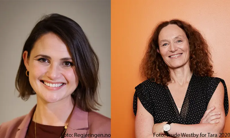 Portrettbilde av to damer som ser inn i kamera og smiler