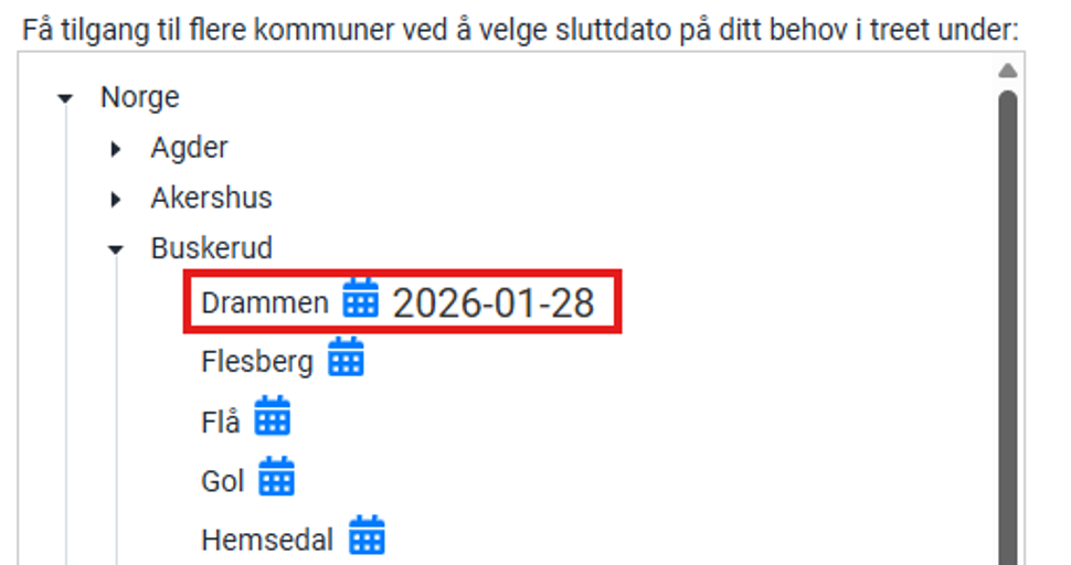 skjermdump av KoSy-løsning