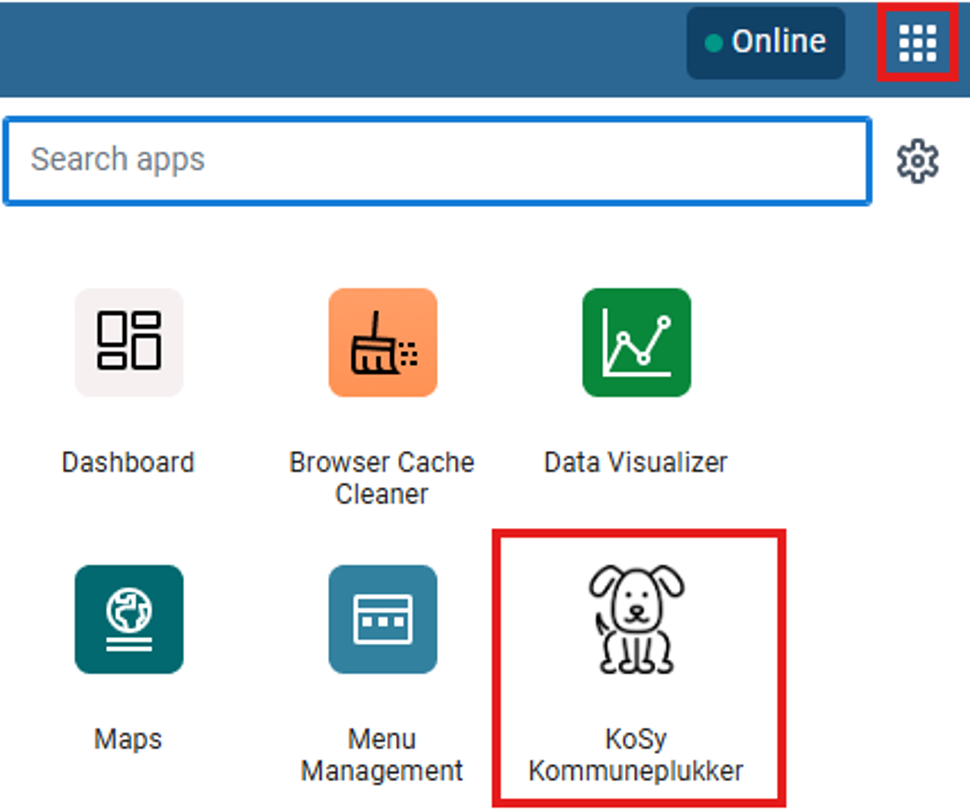 skjermdump av KoSy-løsning