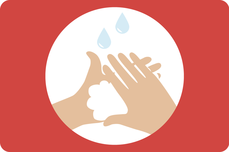 Illustrasjon hender som vasker