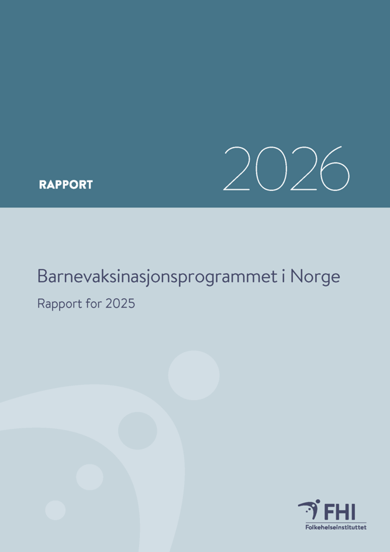 bilde av forsiden på rapporten om barnevaksinasjonsprogrammet for 2025