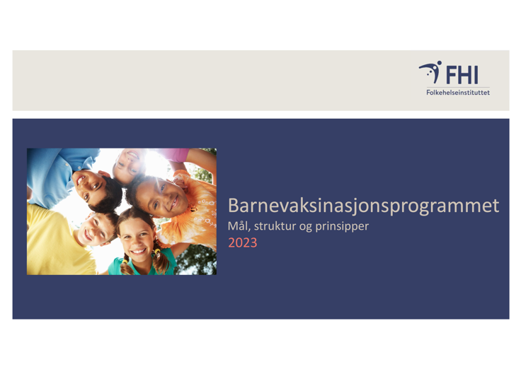 skjermdump av forsiden til strategien for barnevaksinasjonsprogrammet