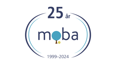 Jubileumslogo for MoBa 25 år