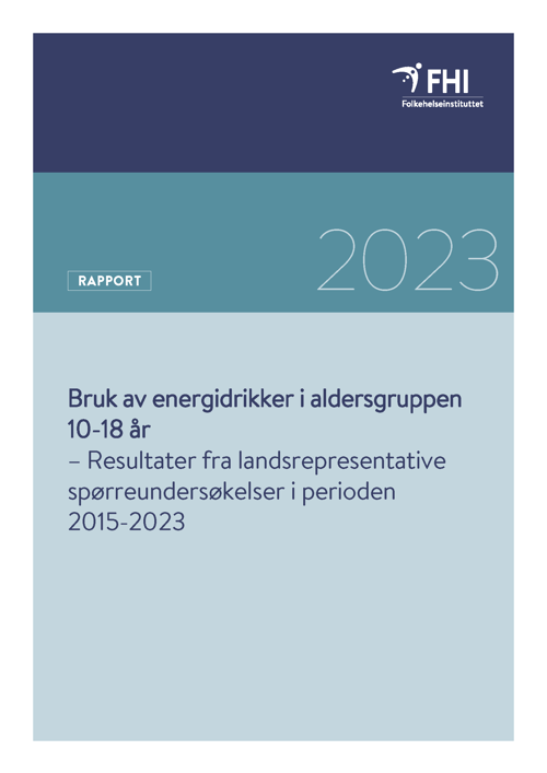 Forside rapport om energidrikk blant barn og unge 2023