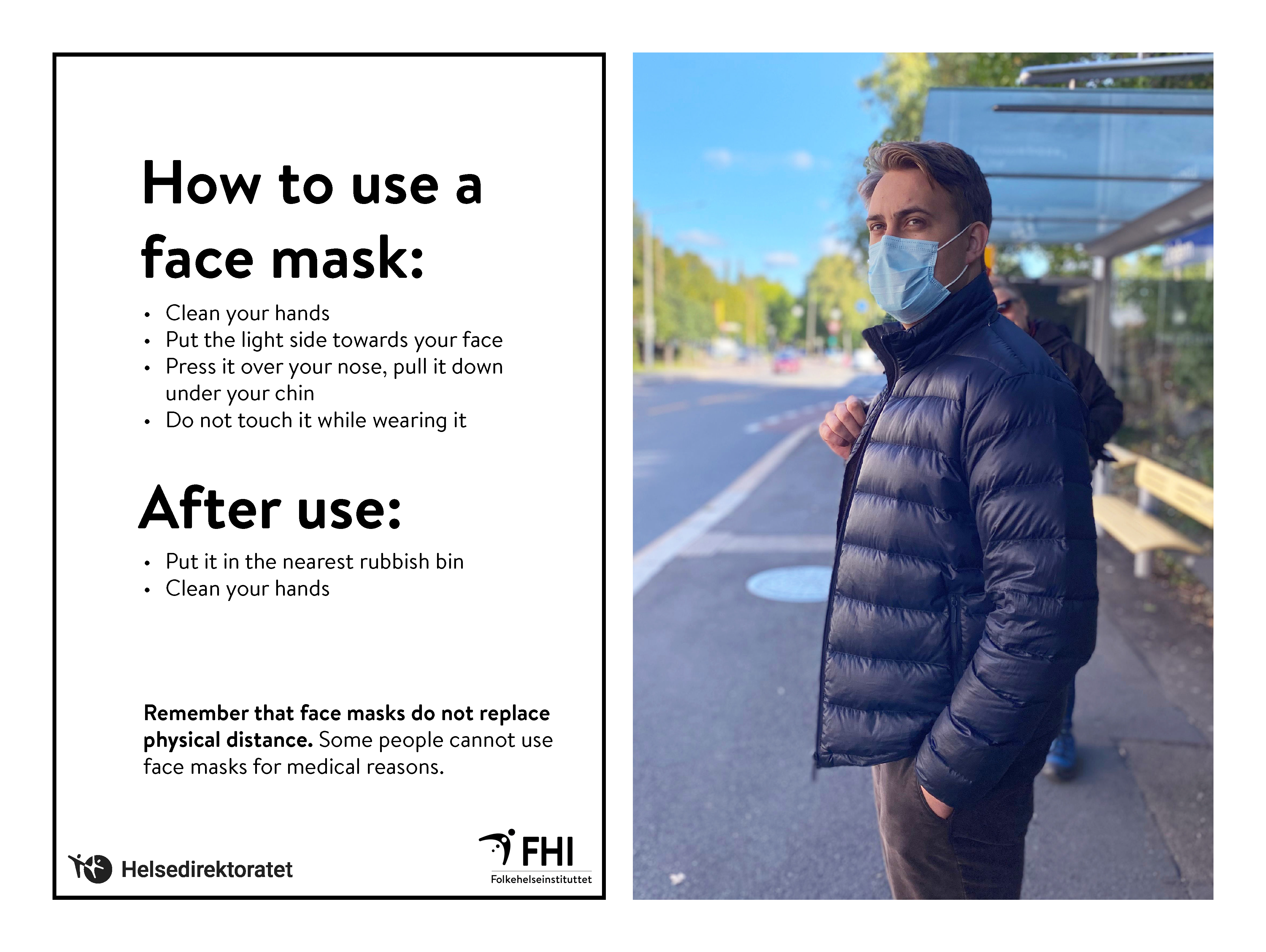 poster on how to use a face mask