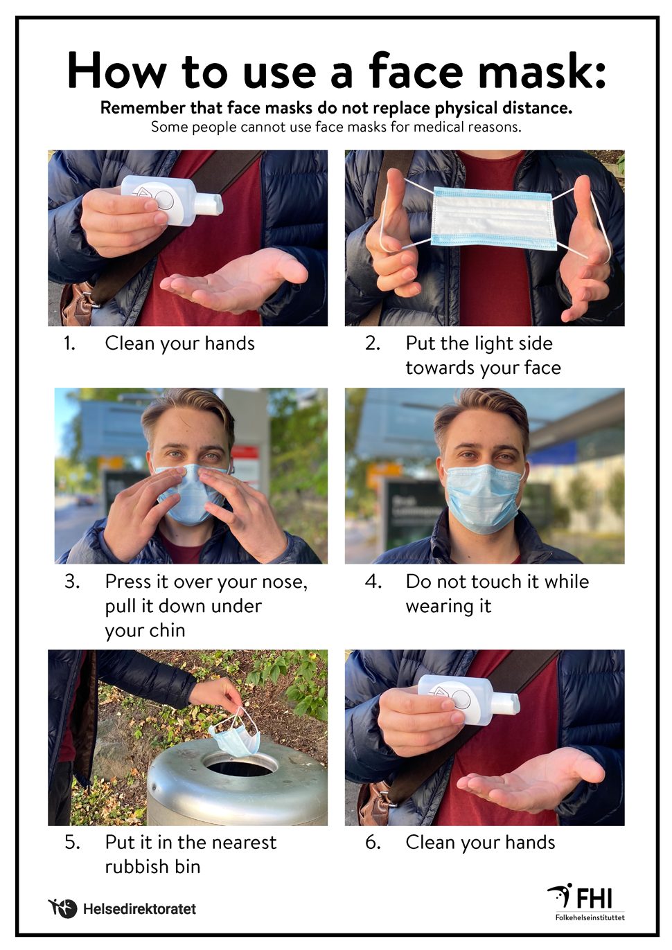poster on how to use a face mask