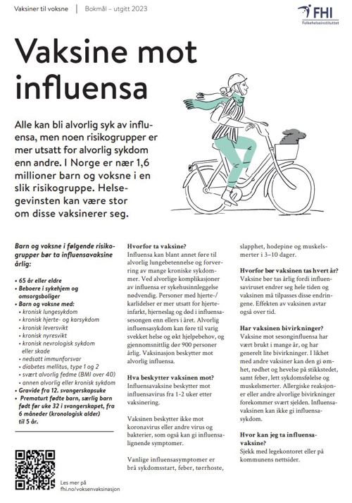 Thumbnail bilde av plakat om vaksine mot influensa