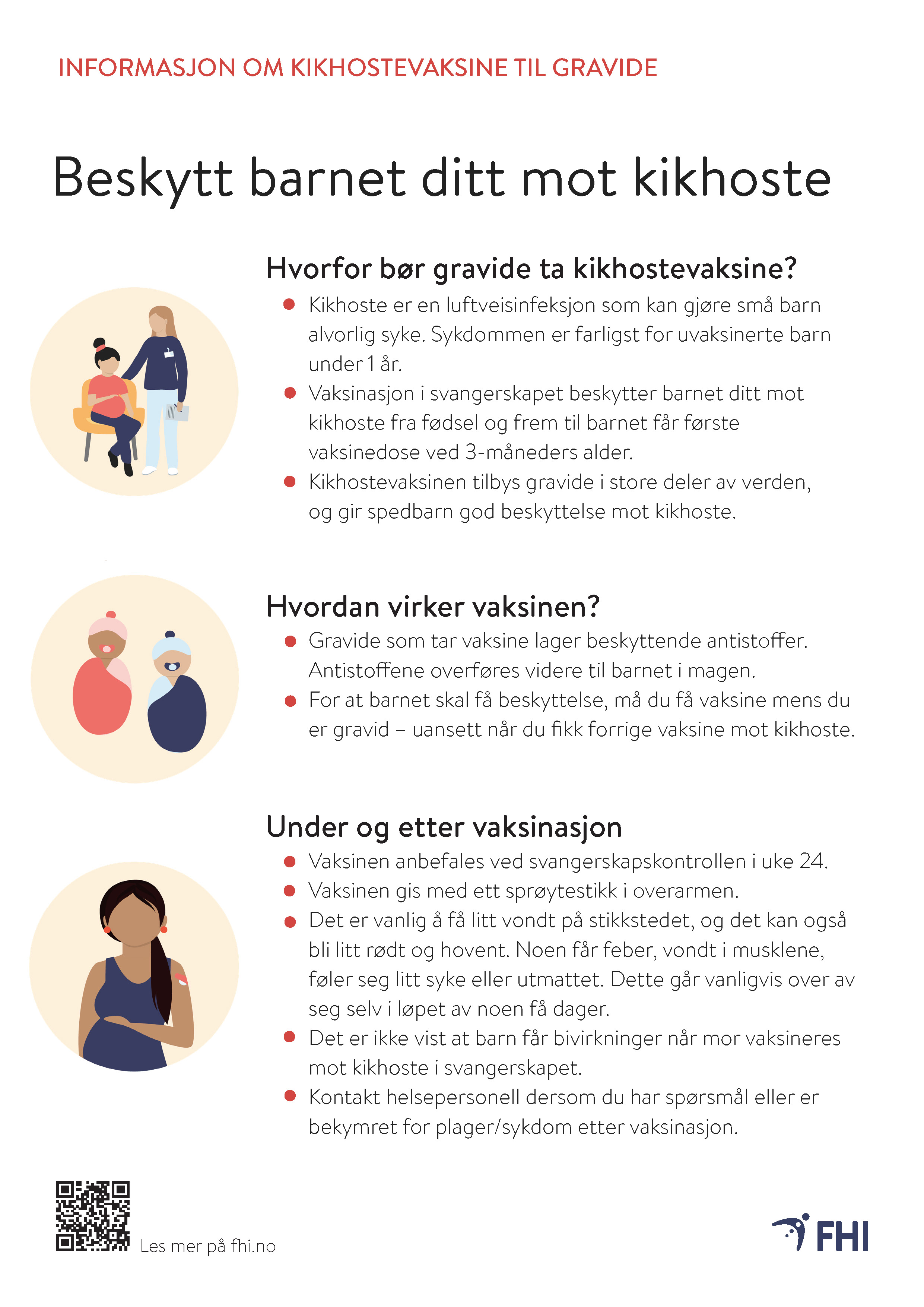 skjermdump av informasjonsark til gravide om kikhostevaksine - på bokmål