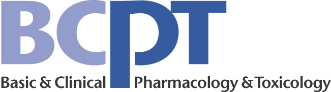 Logo med blå bokstaver "BCPT" som står for Basic and Clinical Pharmacology and Toxicology
