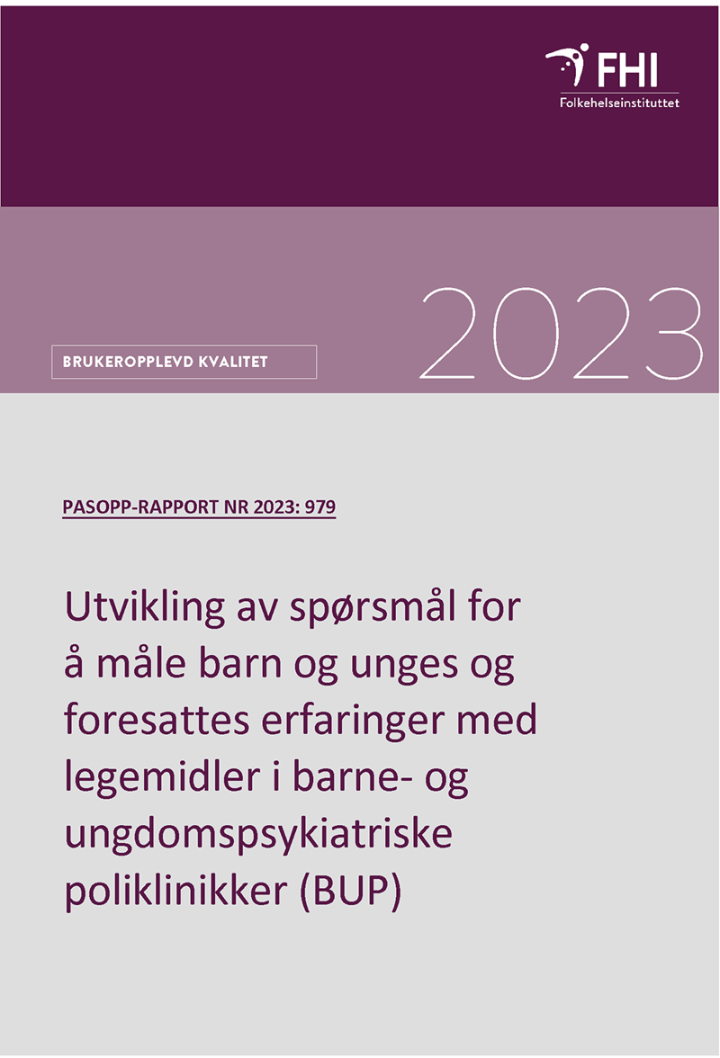 Forsiden til Pasopp-rapporten