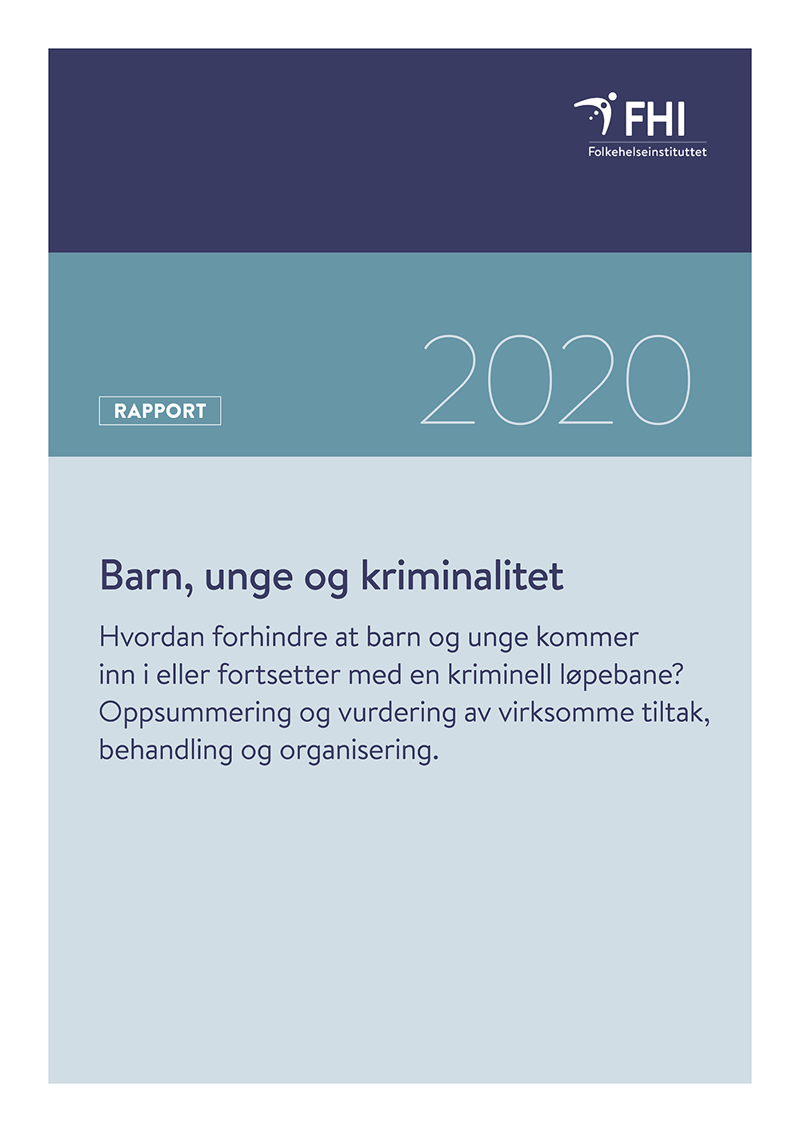 Rapportforside Barn, unge og kriminalitet