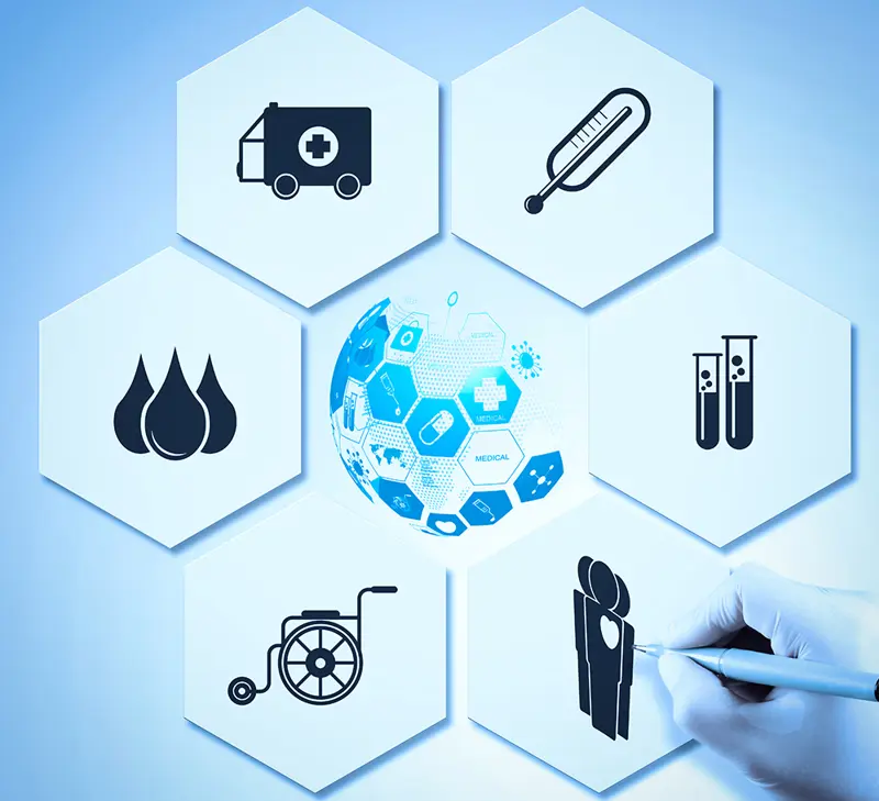 Illustrasjon av helse og jordkloden.Bilde.