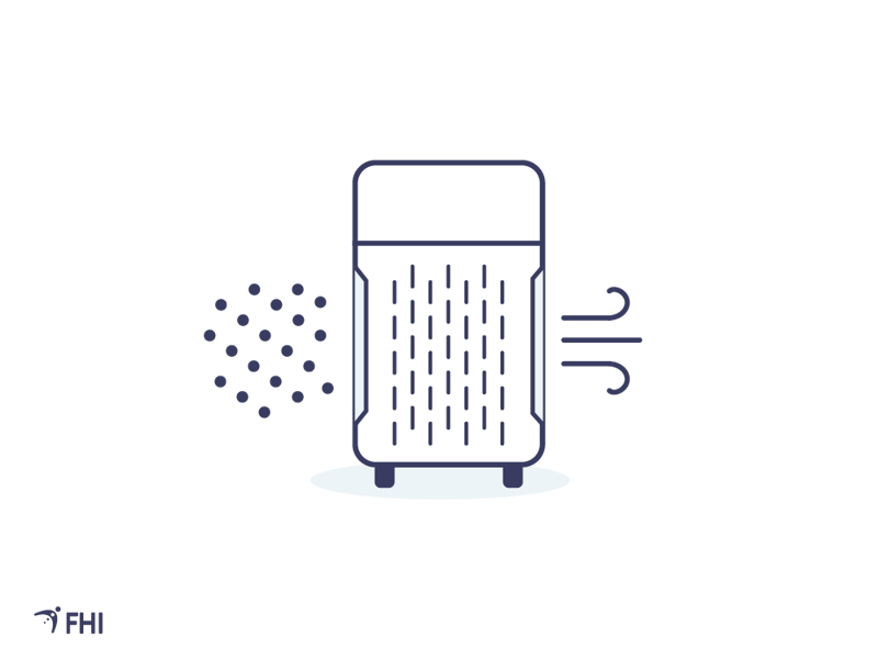 illustrasjon av en luftrenser