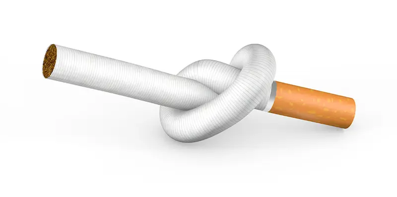 Sigarett med knute på. Illustrasjon