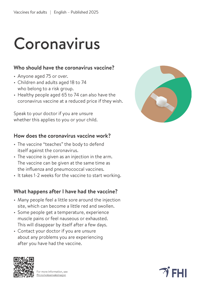 illustrasjonsbilde av infoark om koronavaksine på engelsk