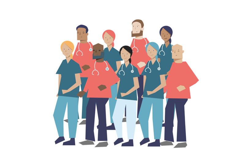 Illustrasjon av helsepersonell