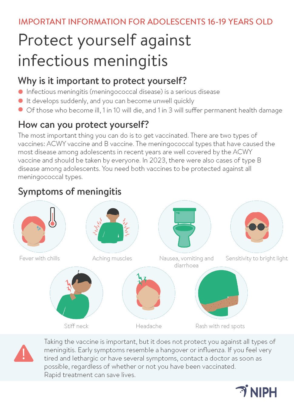 Poster about protetcting yourself from infectious meningitis