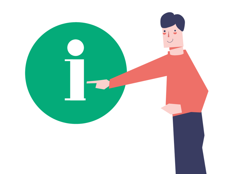 Menneske med informasjonsskilt