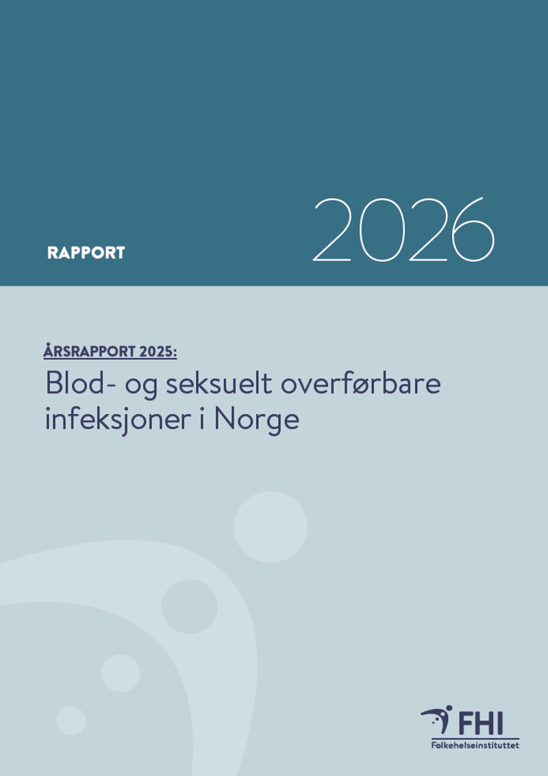 bilde av forside til årsrapporten for blod- og og seksuelt overførbare infeksjoner i Norge, for 2025