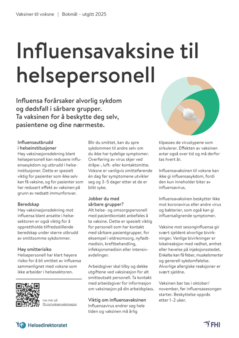 illustrasjonsbilde av informasjonsarket til helsepersonell