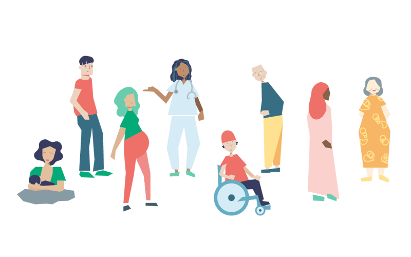 illustrasjon av ulike personer