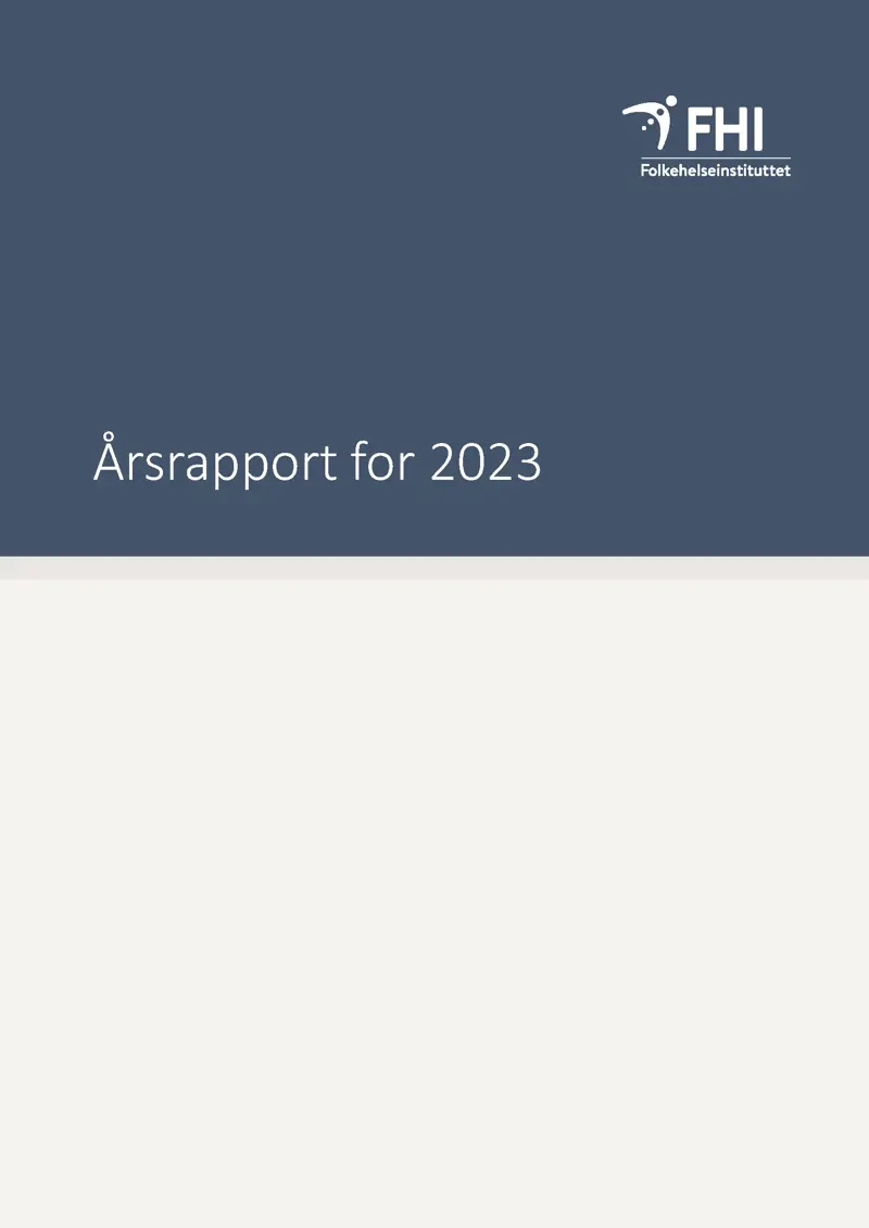 Forsiden til FHIs årsrapport for 2023