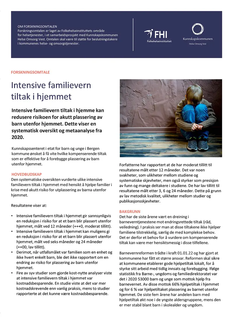 Forside av pdf med samme tekst som i artikkelen
