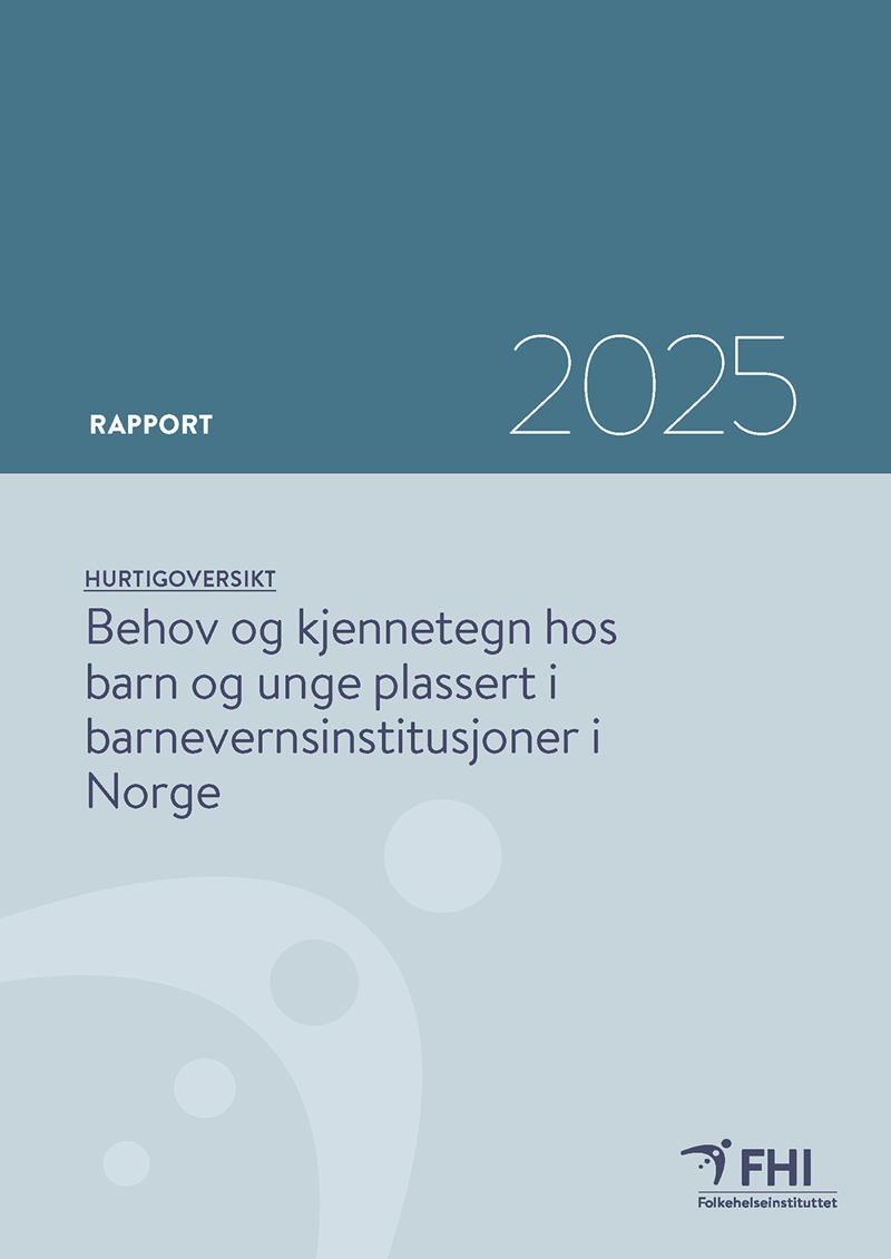 Rapportens forside. Bilde.