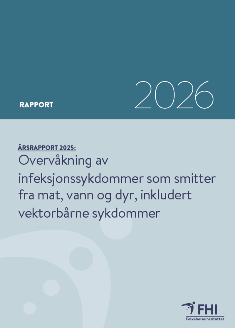 forside til årsrapport for smitte fra mat vann og dyr 2025