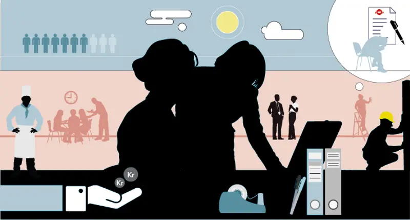 illustrasjon ulike arbeidsplasser