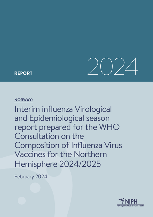 Forside av rapporten om influensa og råd til WHO om vaksinetype 2024/2024